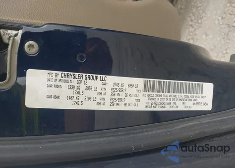 2013 Chrysler Town & Country Touring-L из США, поврежденный, VIN 2C4RC1CG2DR515526